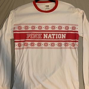 Victoria Secret PINK long sleeve Christmas shirt